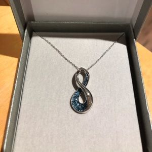 Zales blue diamond sterling silver infinity